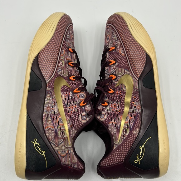NIKE KOBE IX 9 EM SILK MENS SIZE 9.5 ATHLETIC SHOES GOLD PURPLE - Picture 5 of 12